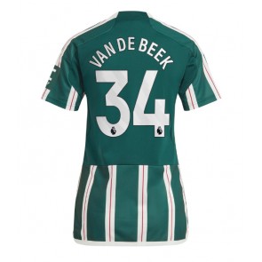 Manchester United Donny van de Beek #34 Replica Away Stadium Shirt for Women 2023-24 Short Sleeve